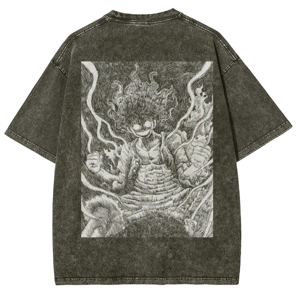 One Piece Luffy Unisex Fit Washed T-Shirt 2509003511