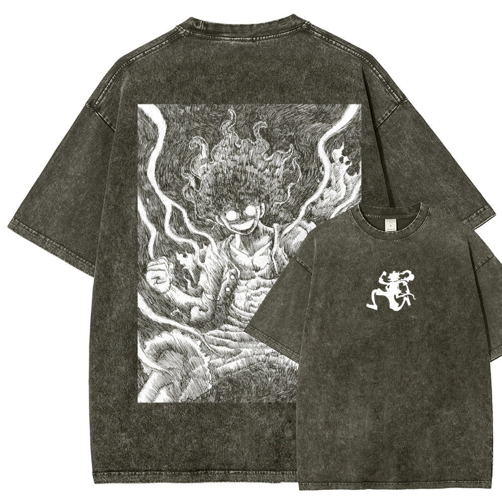One Piece Luffy Unisex Fit Washed T-Shirt 2509003511