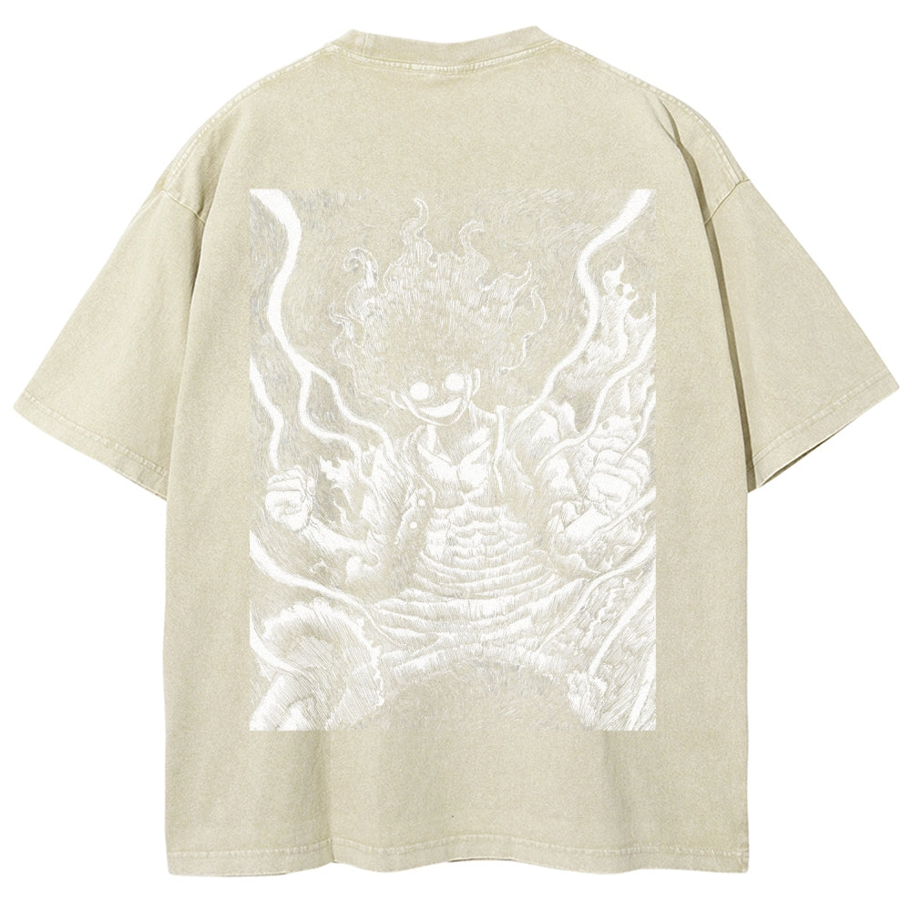 One Piece Luffy Unisex Fit Washed T-Shirt 2509003511
