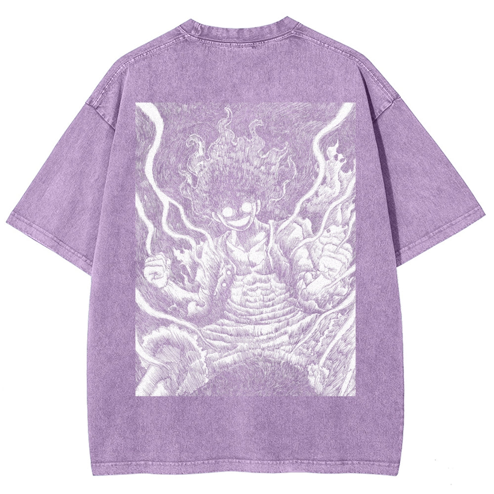 One Piece Luffy Unisex Fit Washed T-Shirt 2509003511