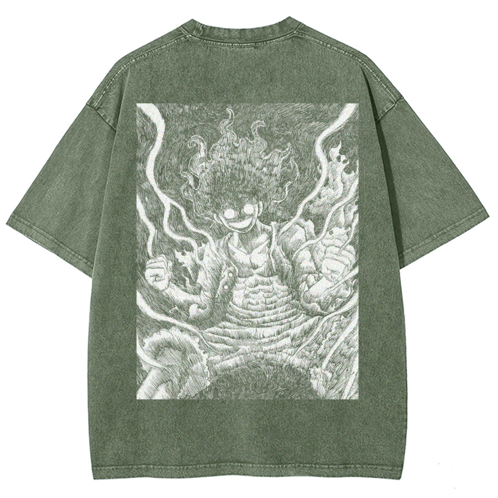 One Piece Luffy Unisex Fit Washed T-Shirt 2509003511
