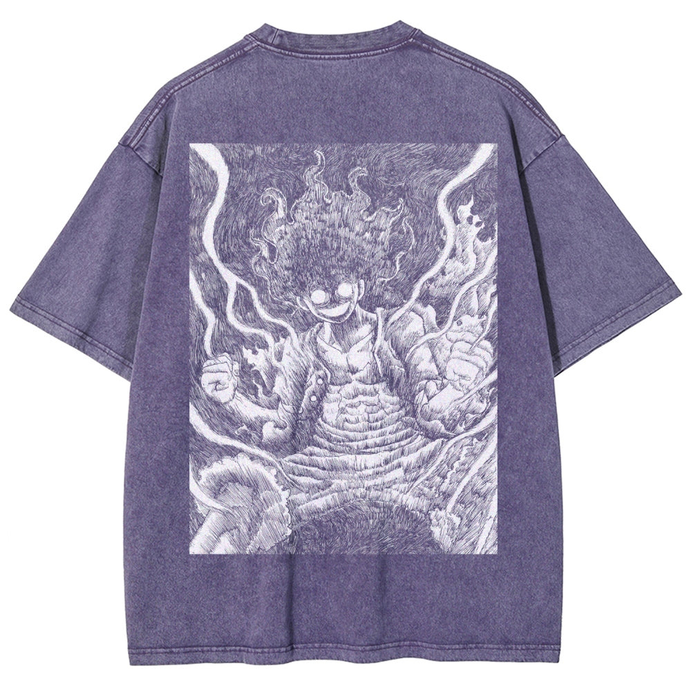 One Piece Luffy Unisex Fit Washed T-Shirt 2509003511