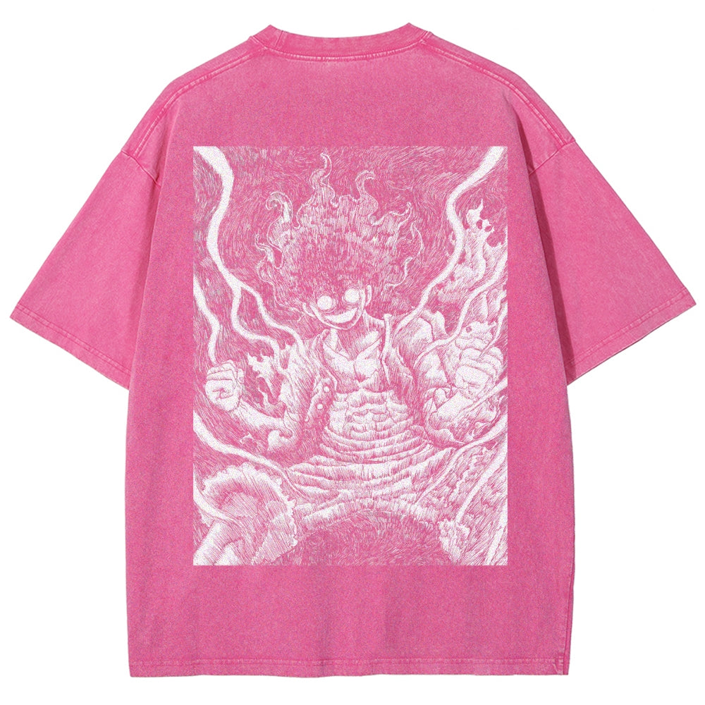One Piece Luffy Unisex Fit Washed T-Shirt 2509003511