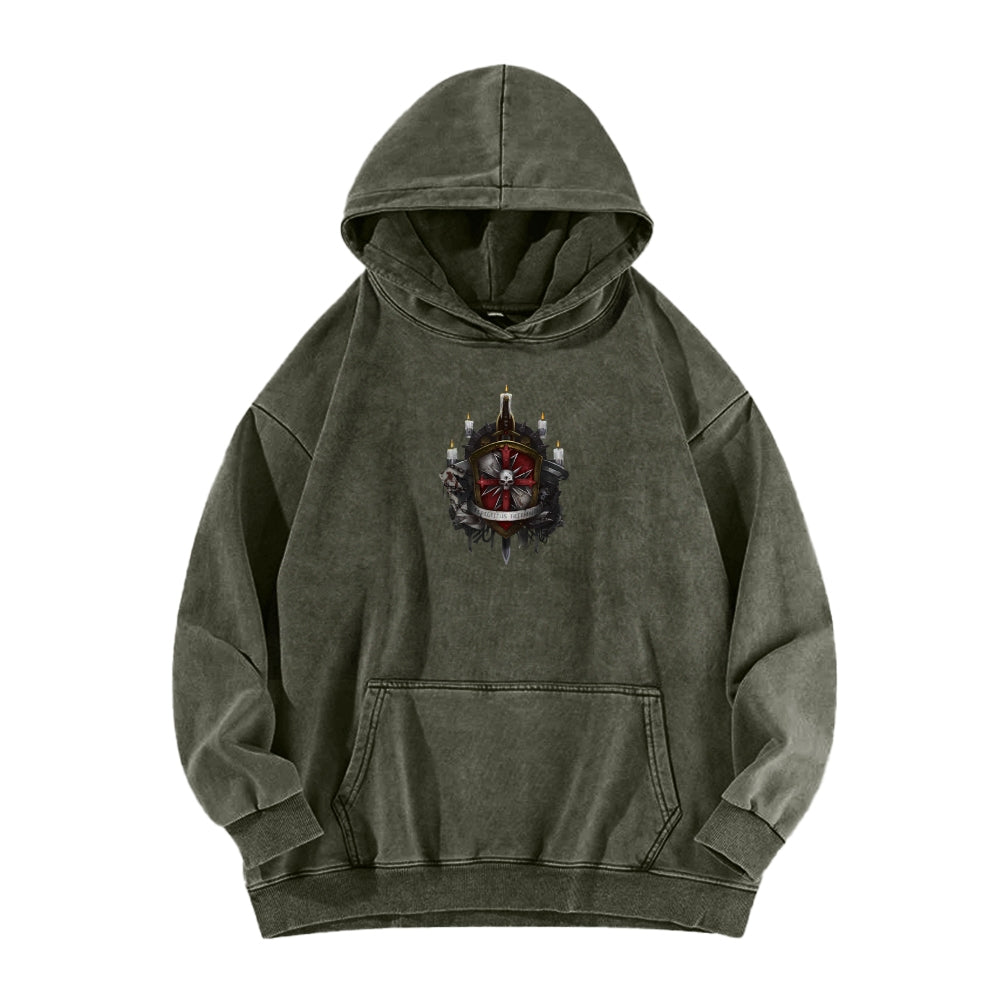 Casual Washed Hoodie 2509013863