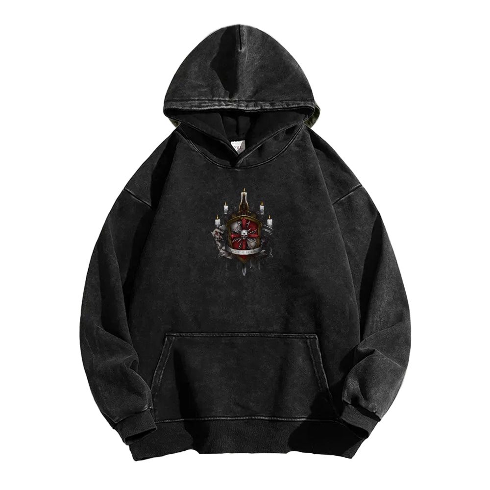 Casual Washed Hoodie 2509013863