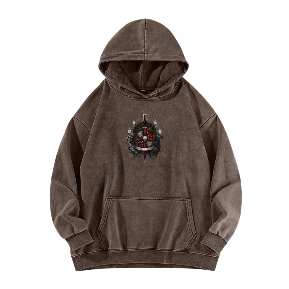 Casual Washed Hoodie 2509013863