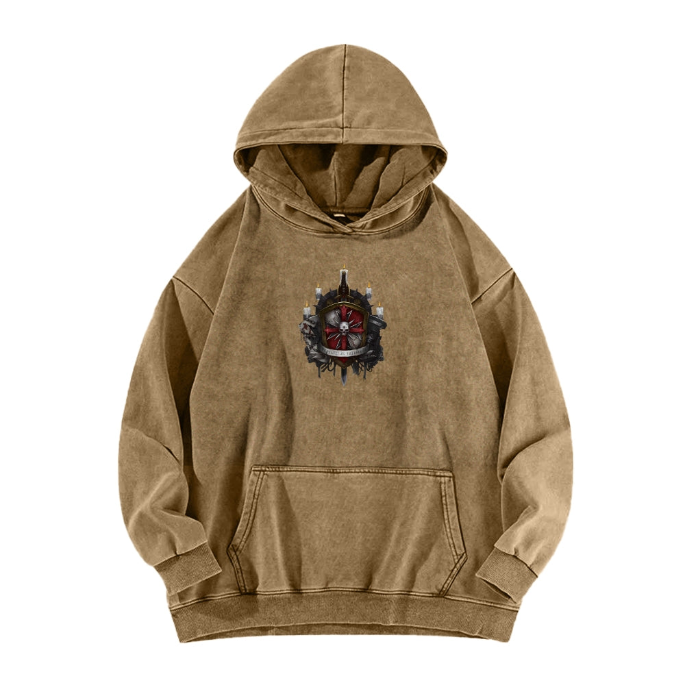 Casual Washed Hoodie 2509013863