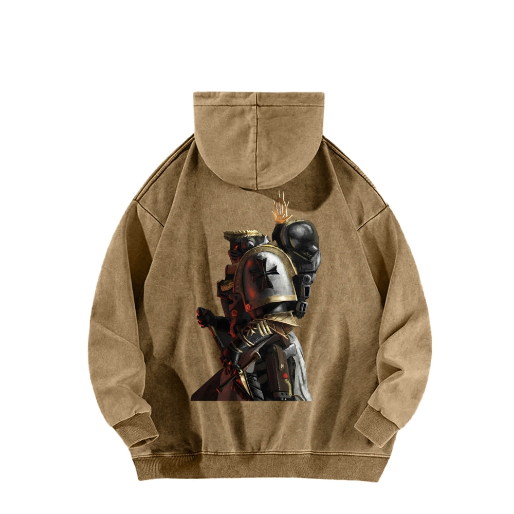 Casual Washed Hoodie 2509013863