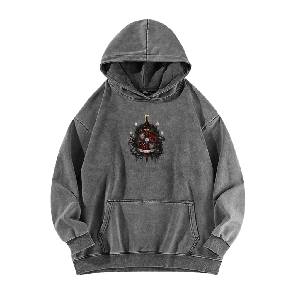 Casual Washed Hoodie 2509013863