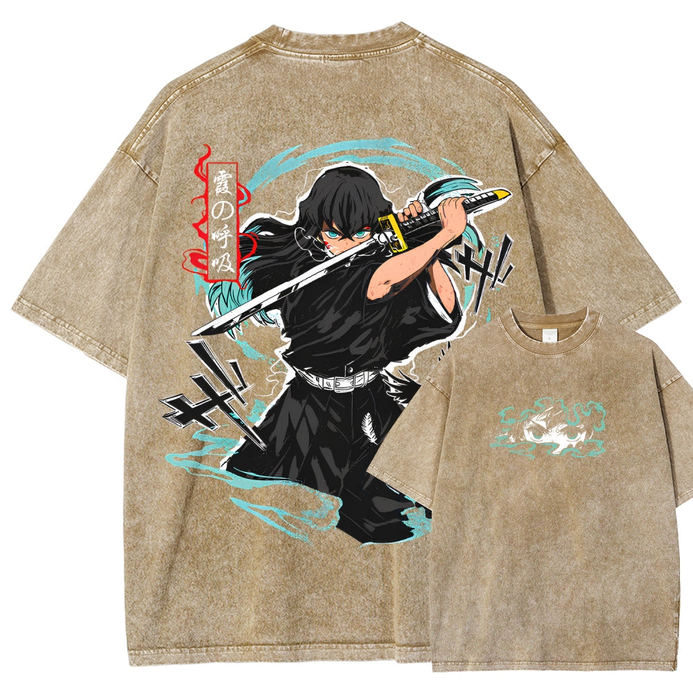 Demon Slayer Unisex Fit Washed T-Shirt 2510002532