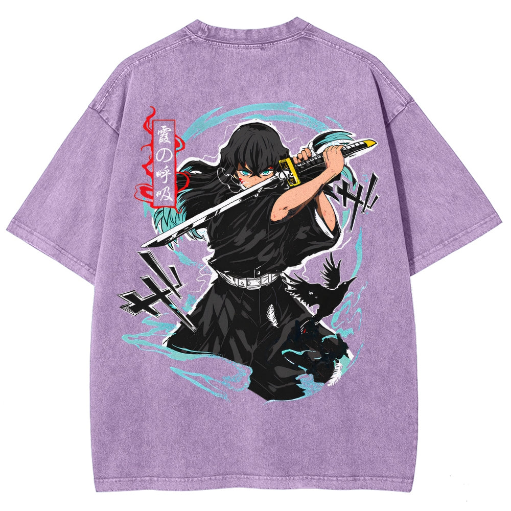 Demon Slayer Unisex Fit Washed T-Shirt 2510002532