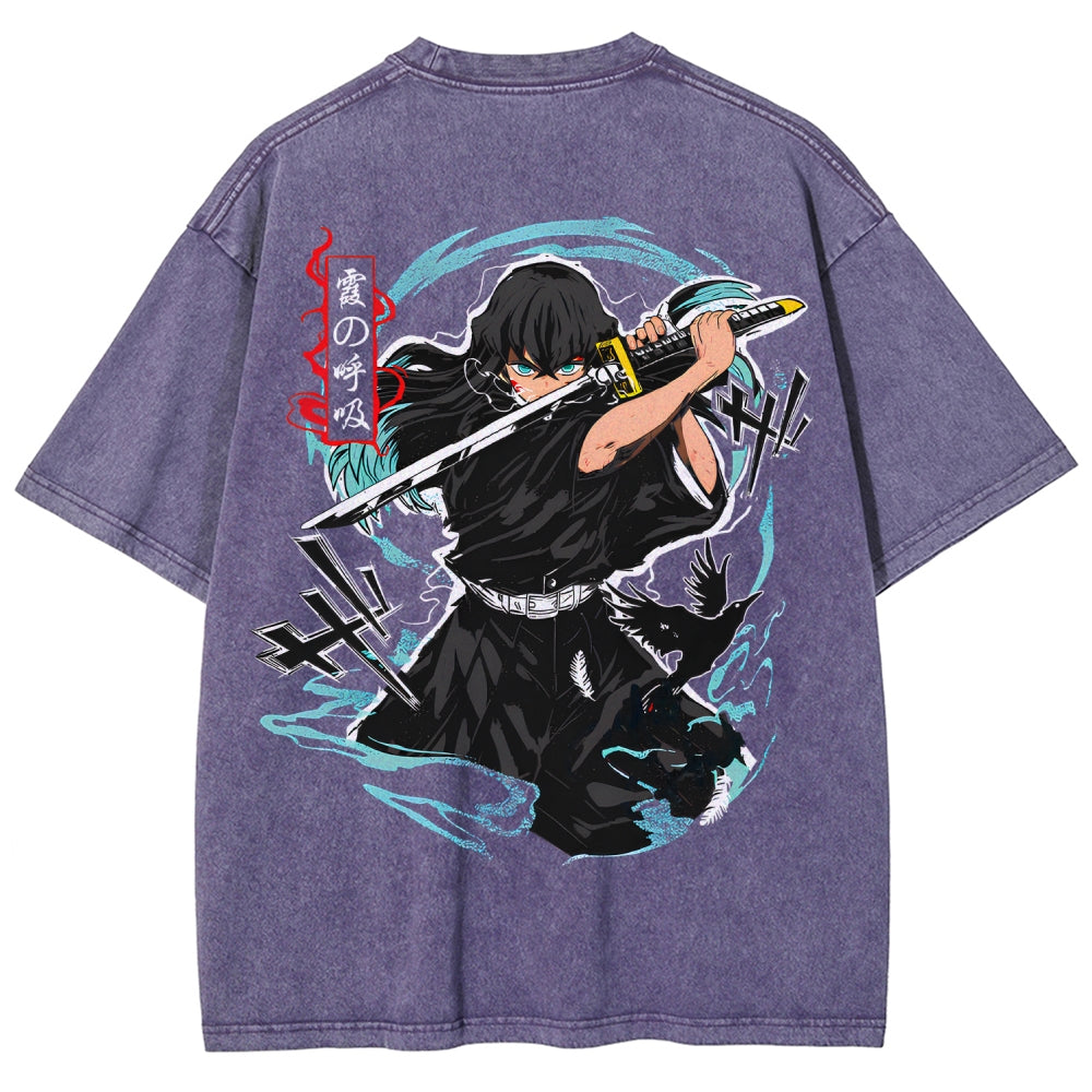 Demon Slayer Unisex Fit Washed T-Shirt 2510002532