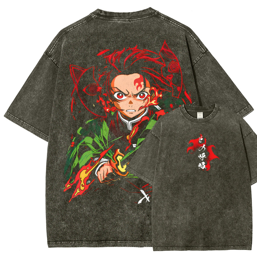 Demon Slayer Unisex Fit Washed T-Shirt 2510002585