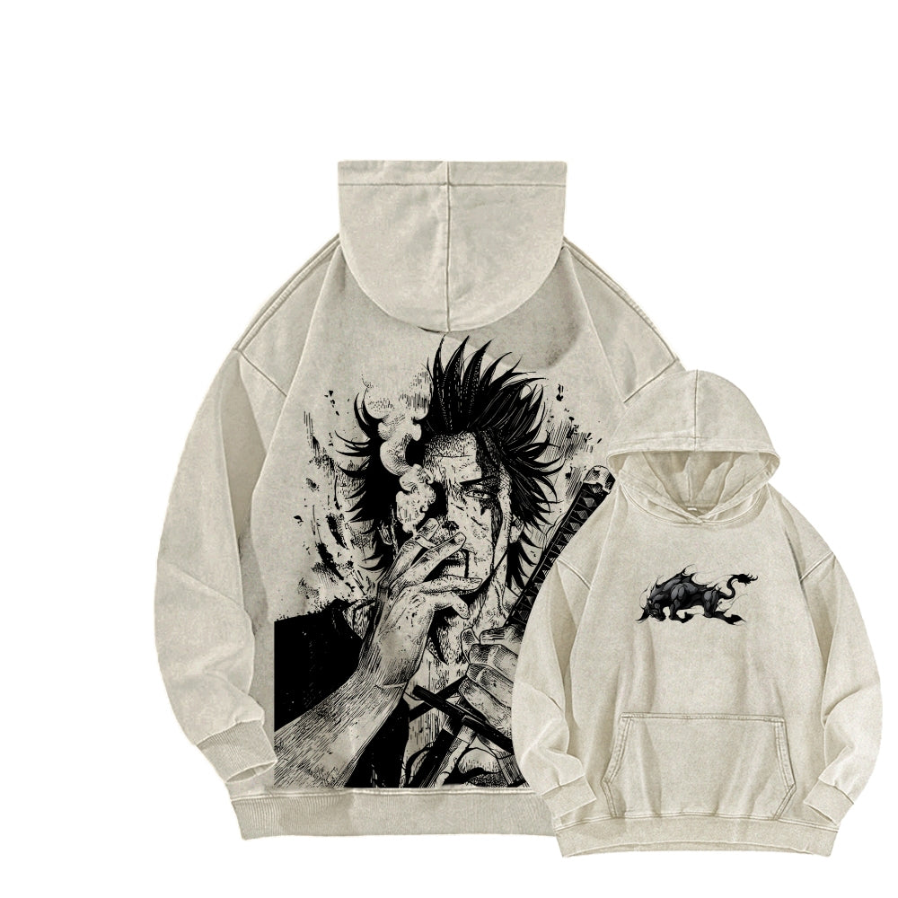 Yami Sukehiro x Black BullsBlack Clover Unisex washed sweatshirts 2510021712