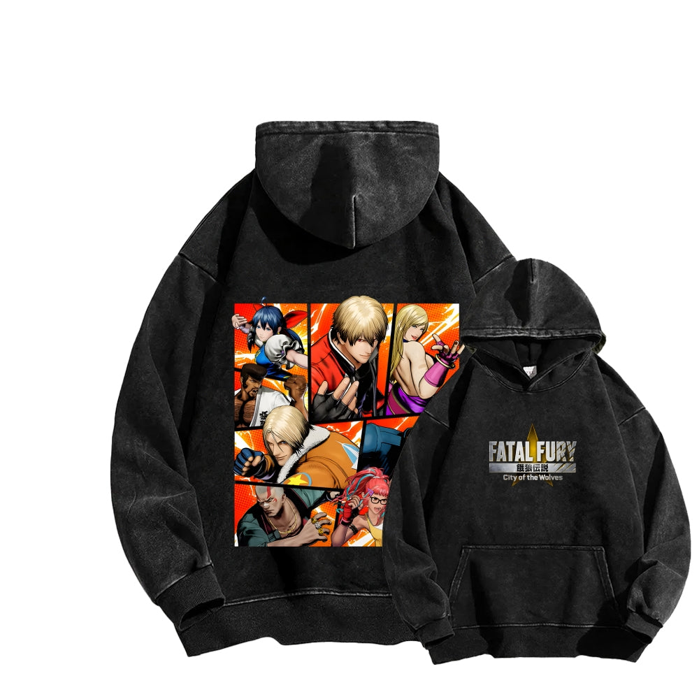 Fatal Fury Unisex washed sweatshirts 2511007962