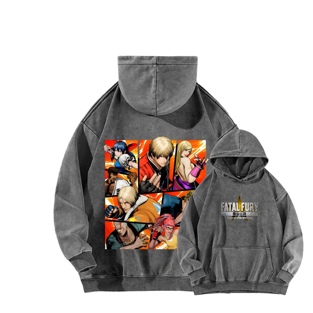 Fatal Fury Unisex washed sweatshirts 2511007962