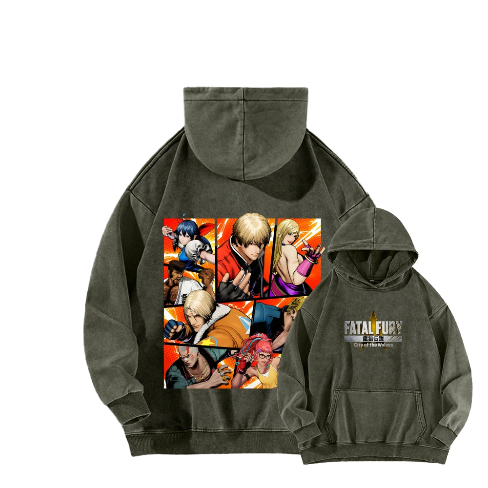 Fatal Fury Unisex washed sweatshirts 2511007962