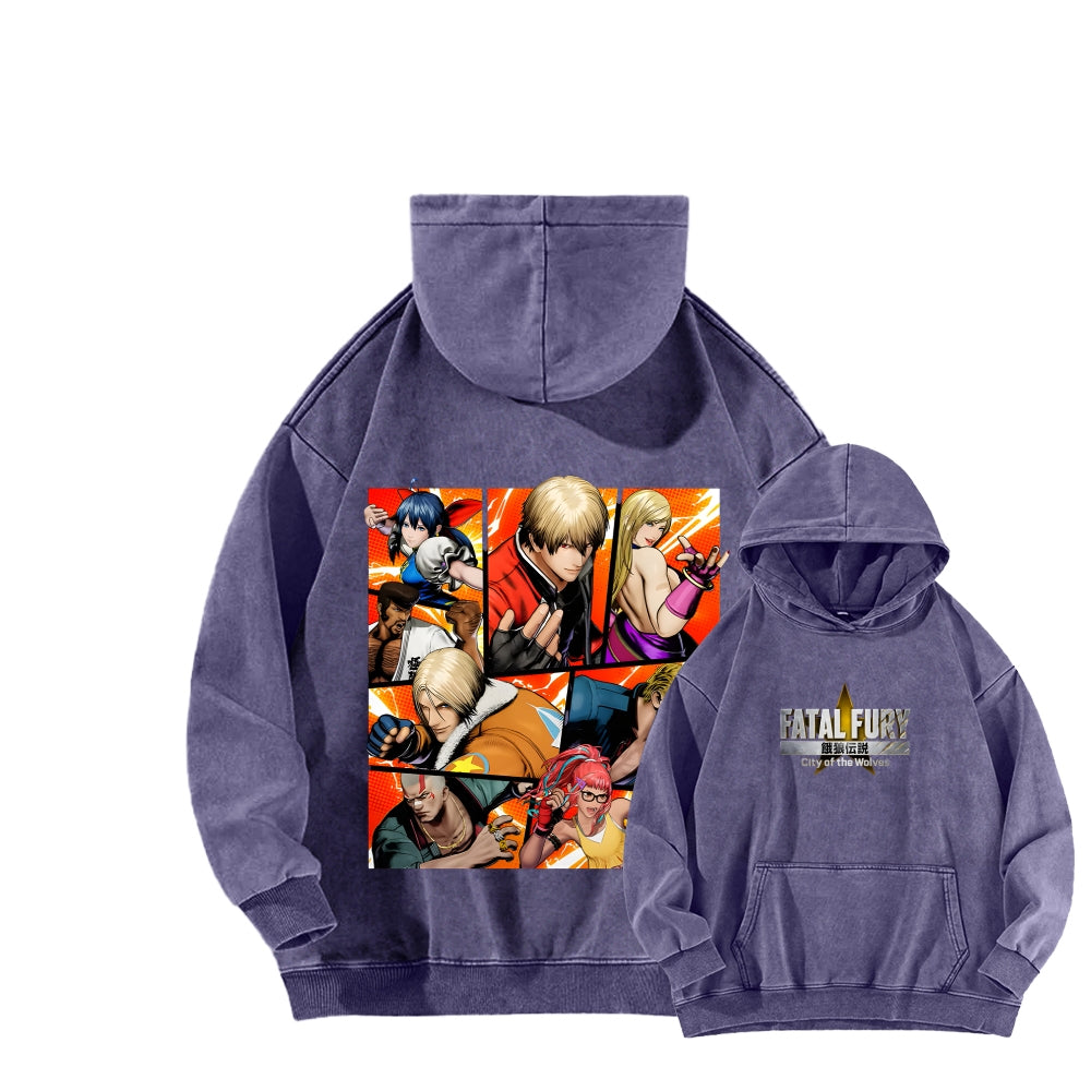Fatal Fury Unisex washed sweatshirts 2511007962