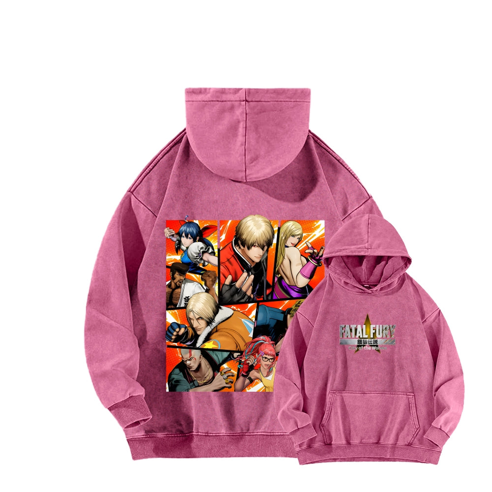 Fatal Fury Unisex washed sweatshirts 2511007962