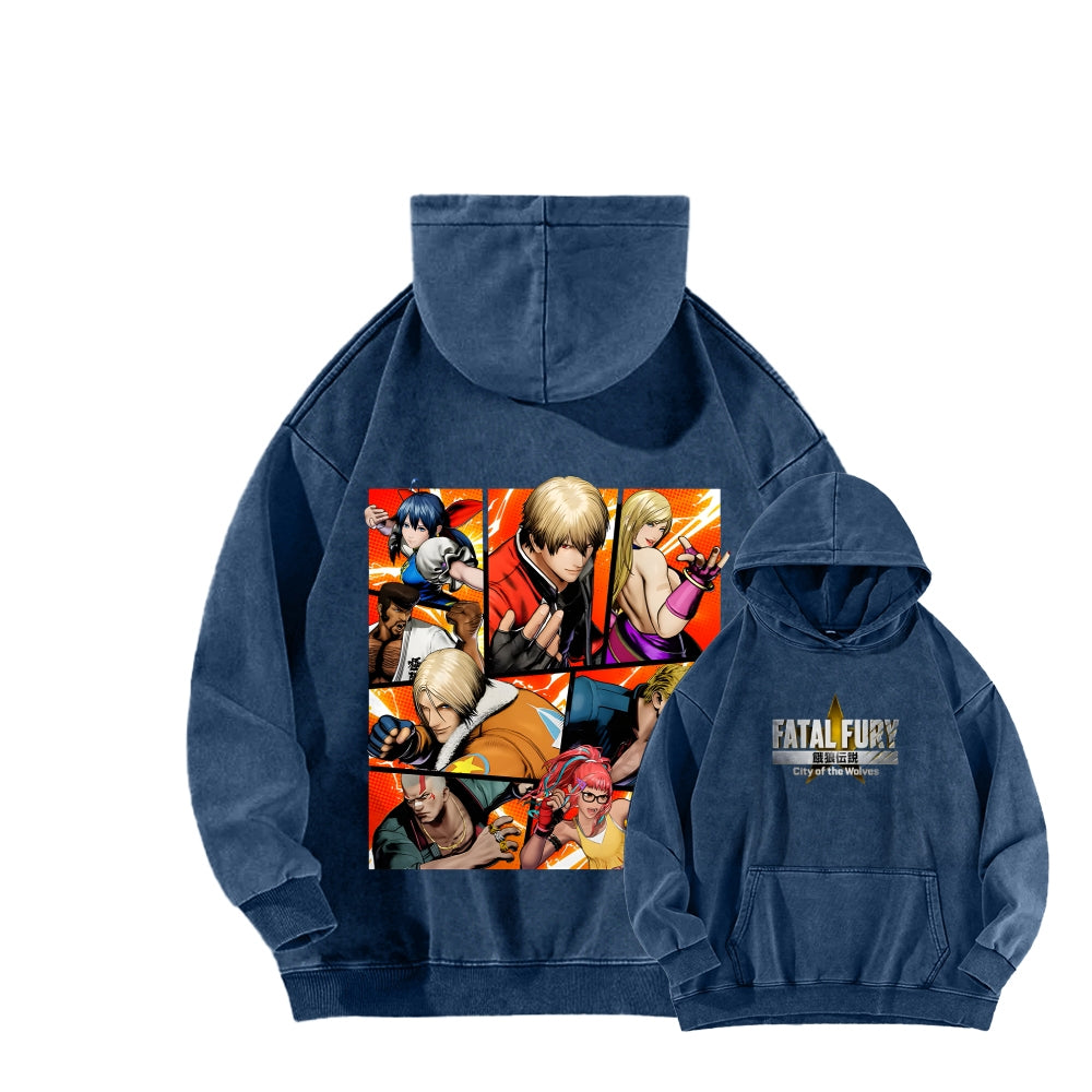 Fatal Fury Unisex washed sweatshirts 2511007962