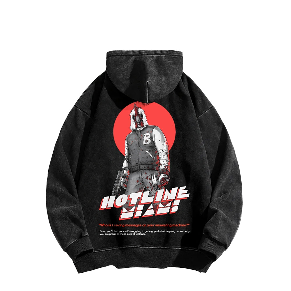 Hotline Miami Unisex washed sweatshirts 2511014991