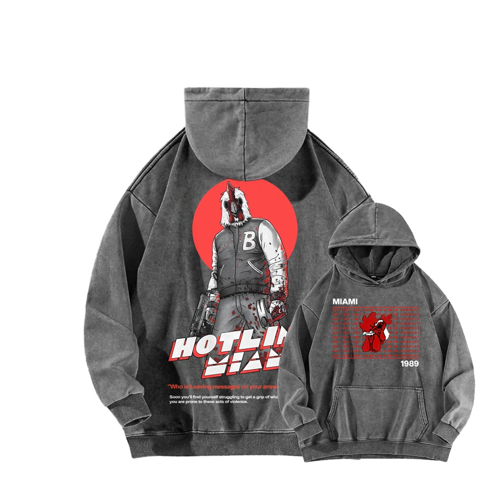 Hotline Miami Unisex washed sweatshirts 2511014991