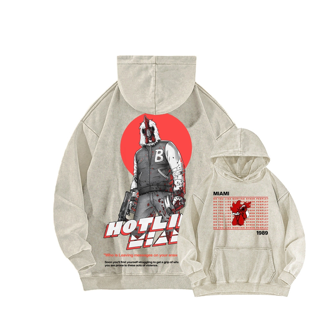 Hotline Miami Unisex washed sweatshirts 2511014991