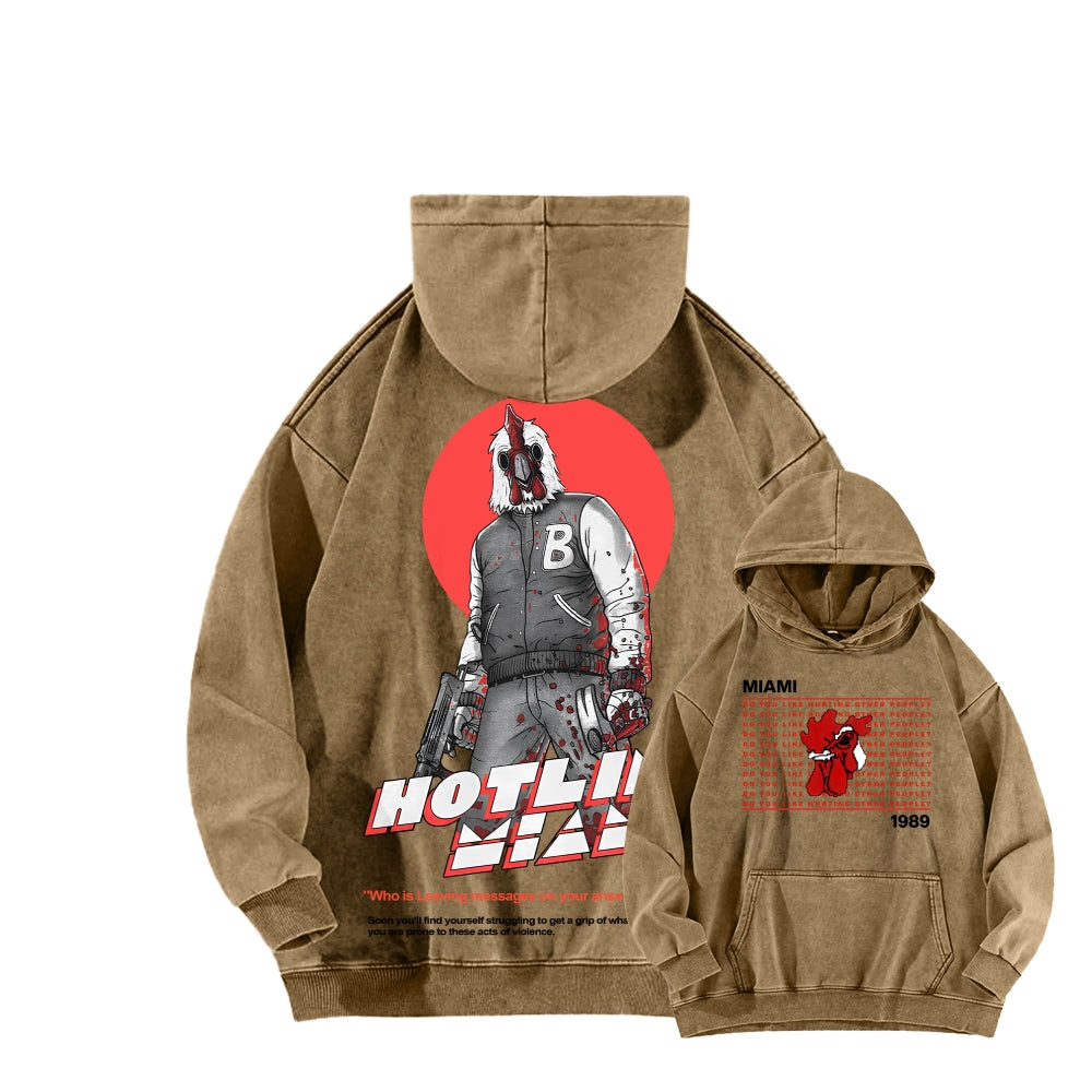 Hotline Miami Unisex washed sweatshirts 2511014991