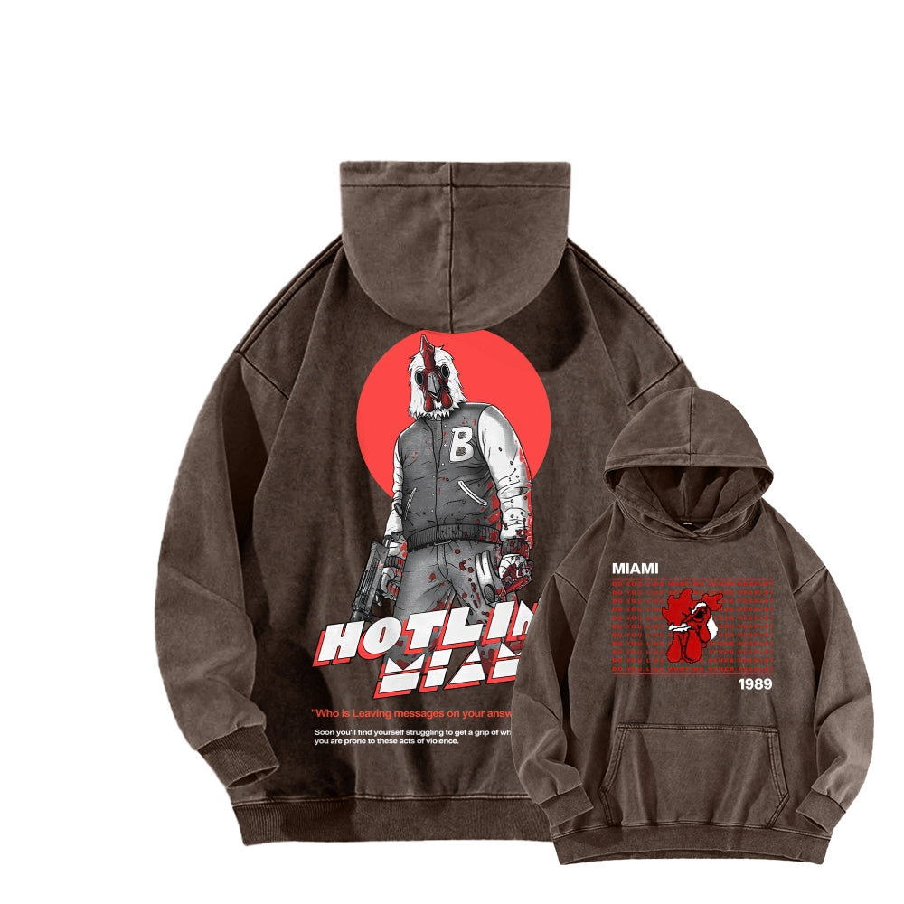 Hotline Miami Unisex washed sweatshirts 2511014991
