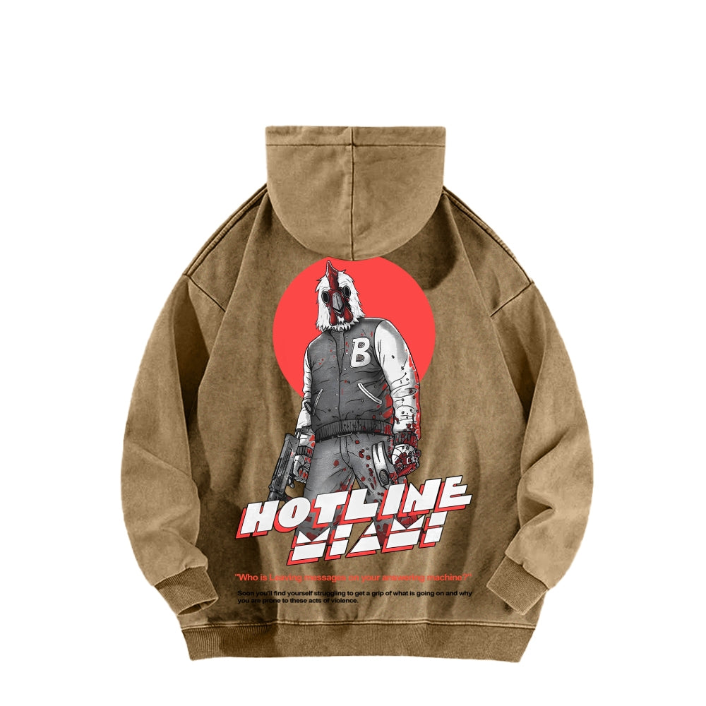 Hotline Miami Unisex washed sweatshirts 2511014991
