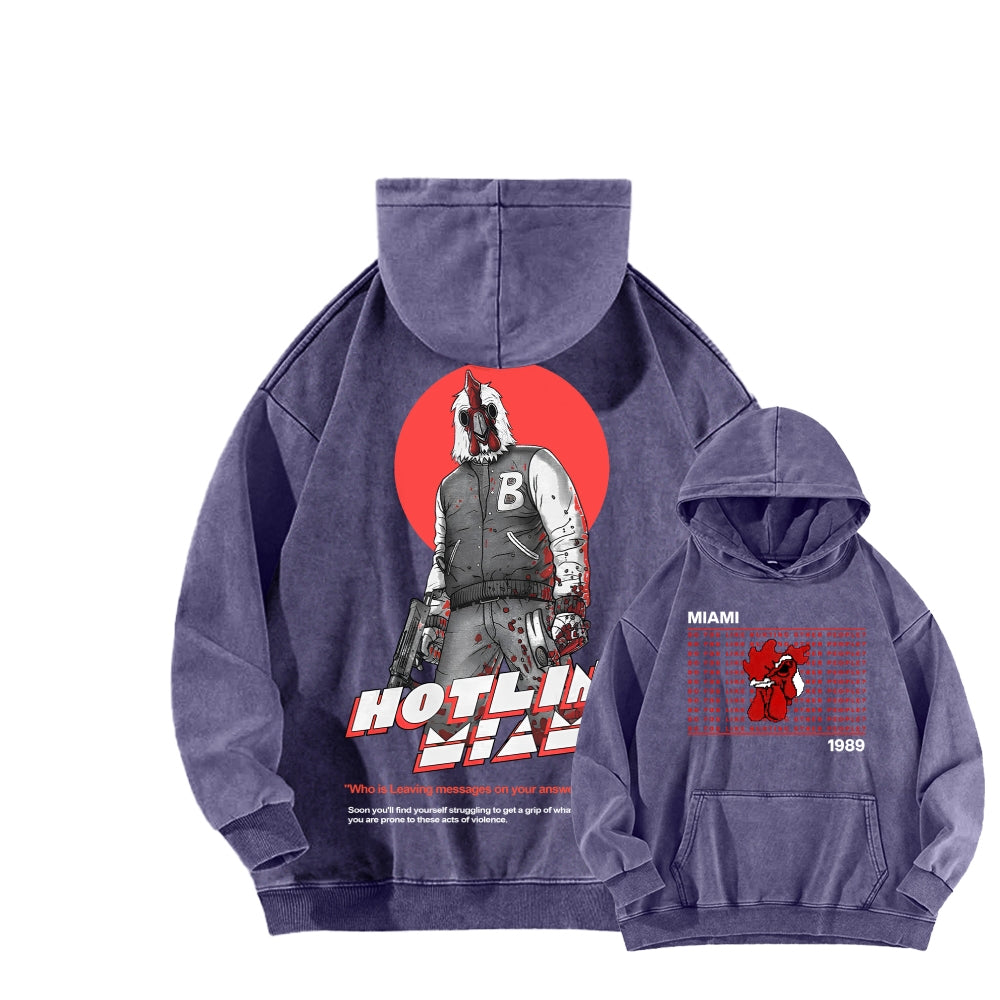 Hotline Miami Unisex washed sweatshirts 2511014991