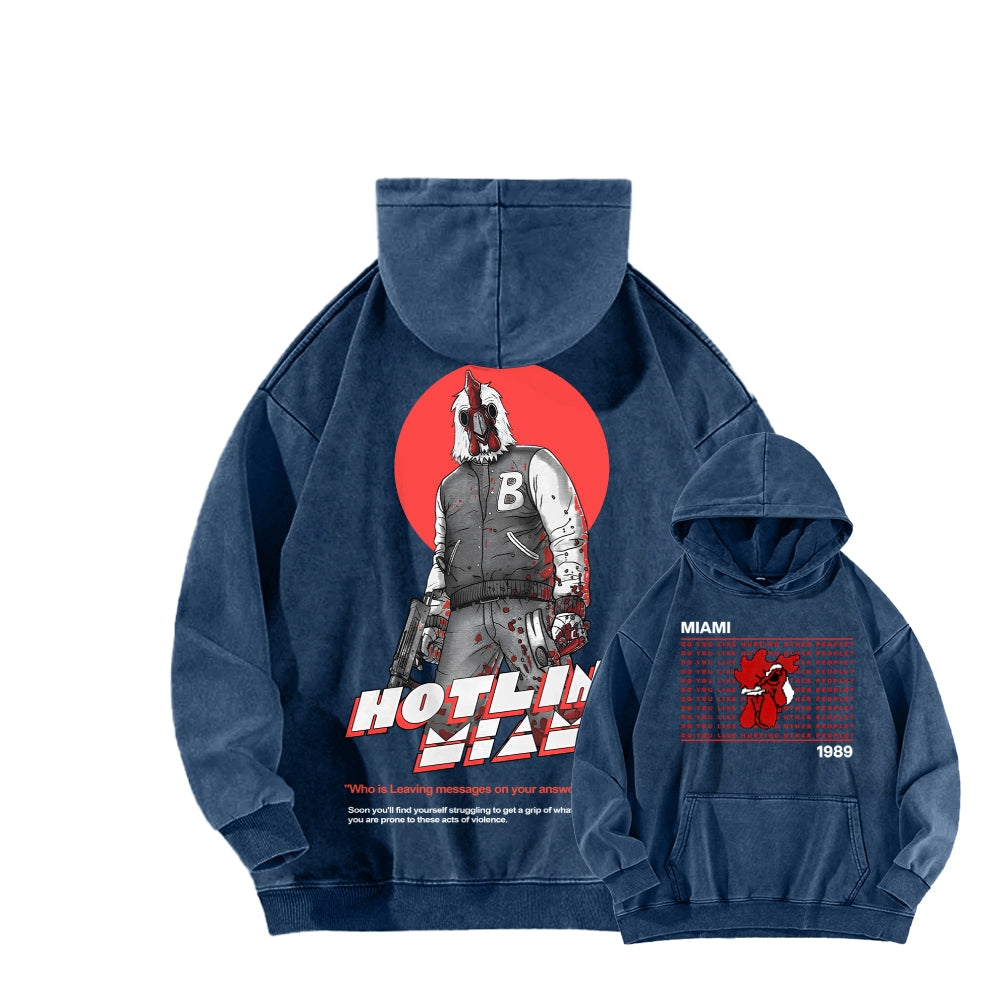 Hotline Miami Unisex washed sweatshirts 2511014991