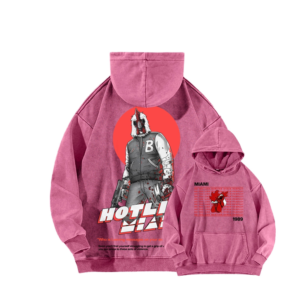 Hotline Miami Unisex washed sweatshirts 2511014991