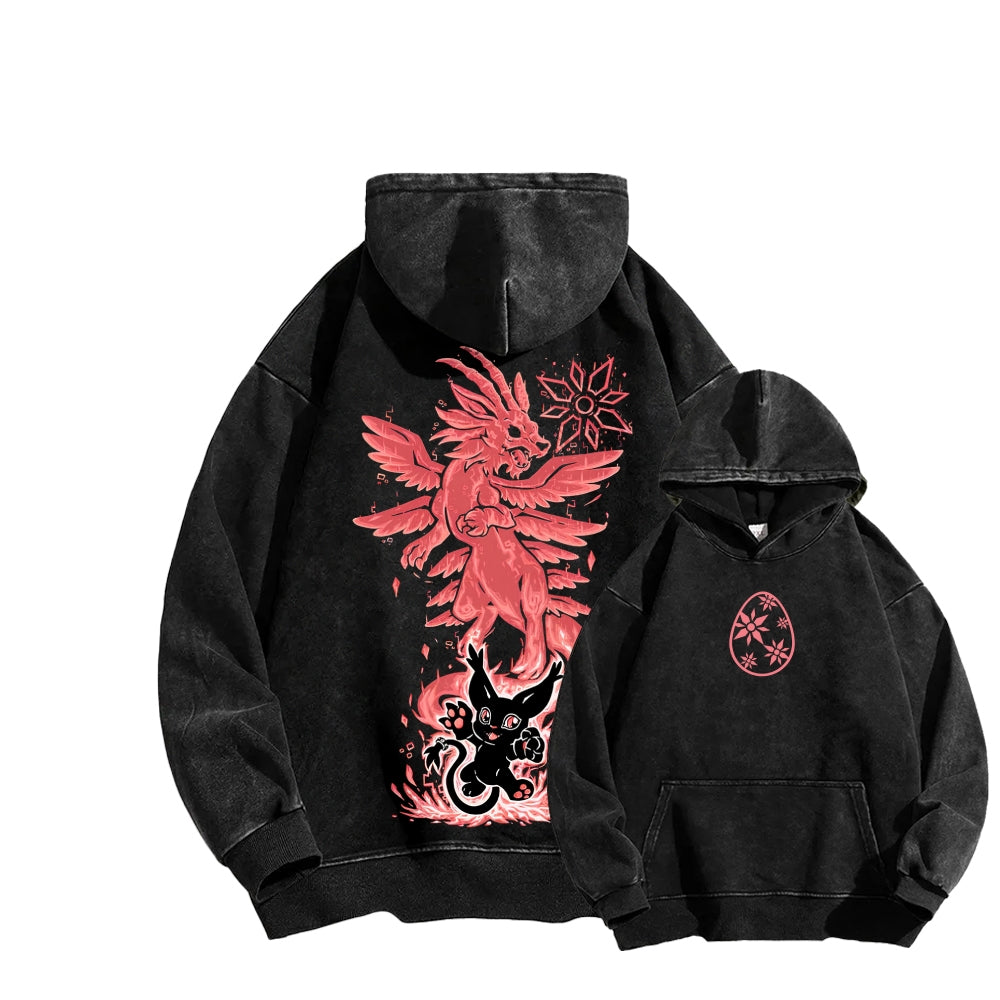 Digimon Unisex washed sweatshirts 2511015052