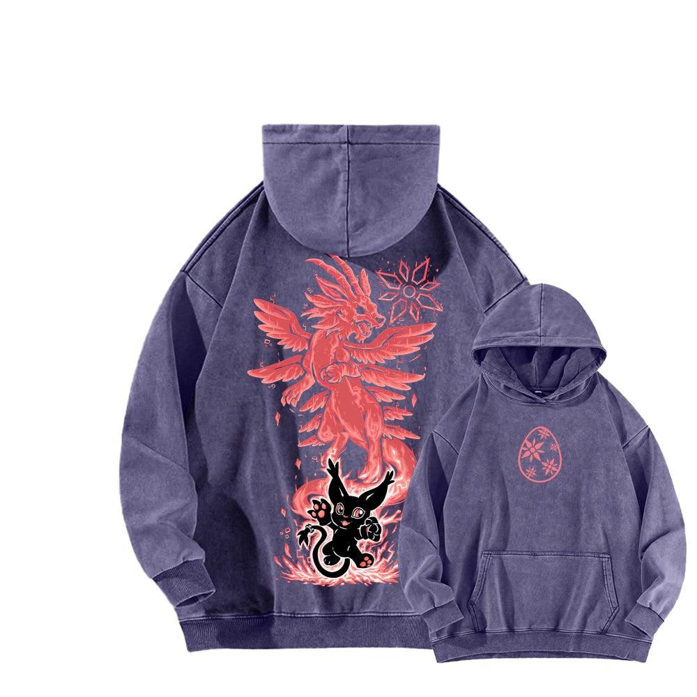 Digimon Unisex washed sweatshirts 2511015052