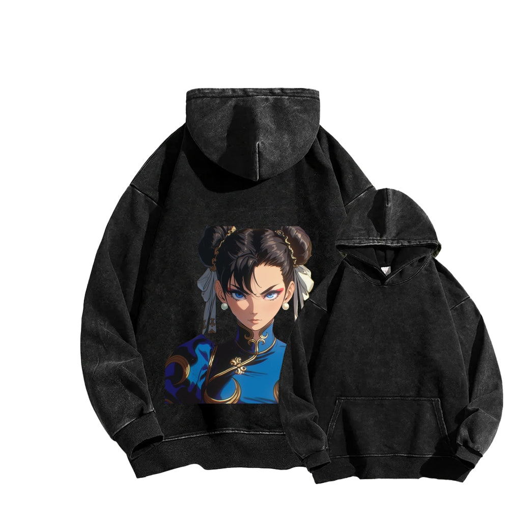 Fatal Fury CHUNLI  Unisex washed sweatshirts 2511016152