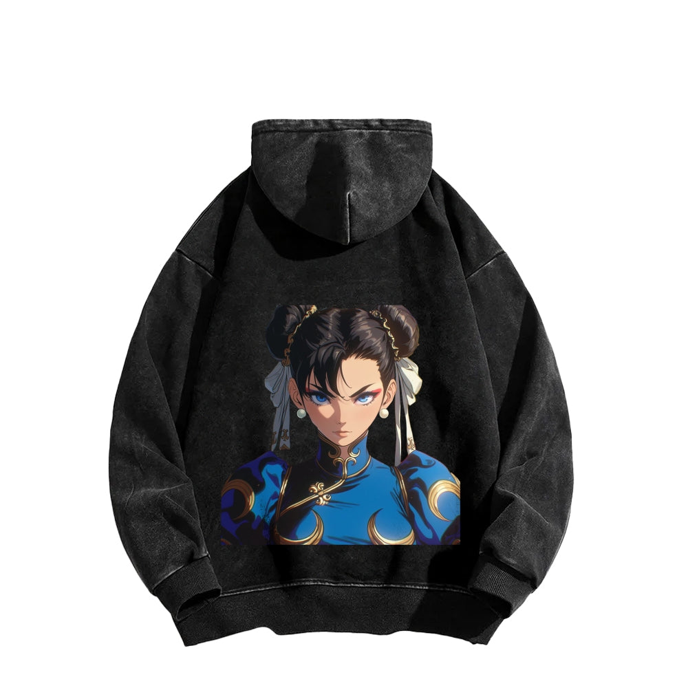 Fatal Fury CHUNLI  Unisex washed sweatshirts 2511016152