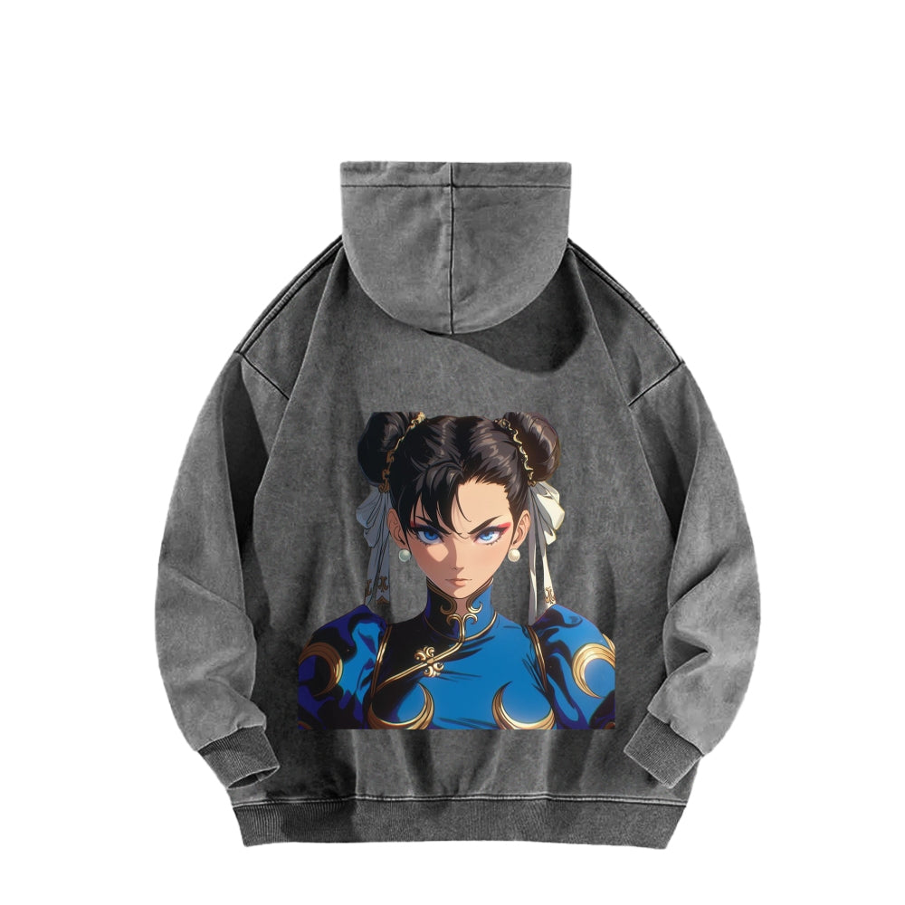 Fatal Fury CHUNLI  Unisex washed sweatshirts 2511016152