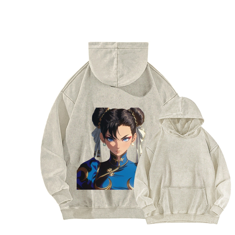 Fatal Fury CHUNLI  Unisex washed sweatshirts 2511016152