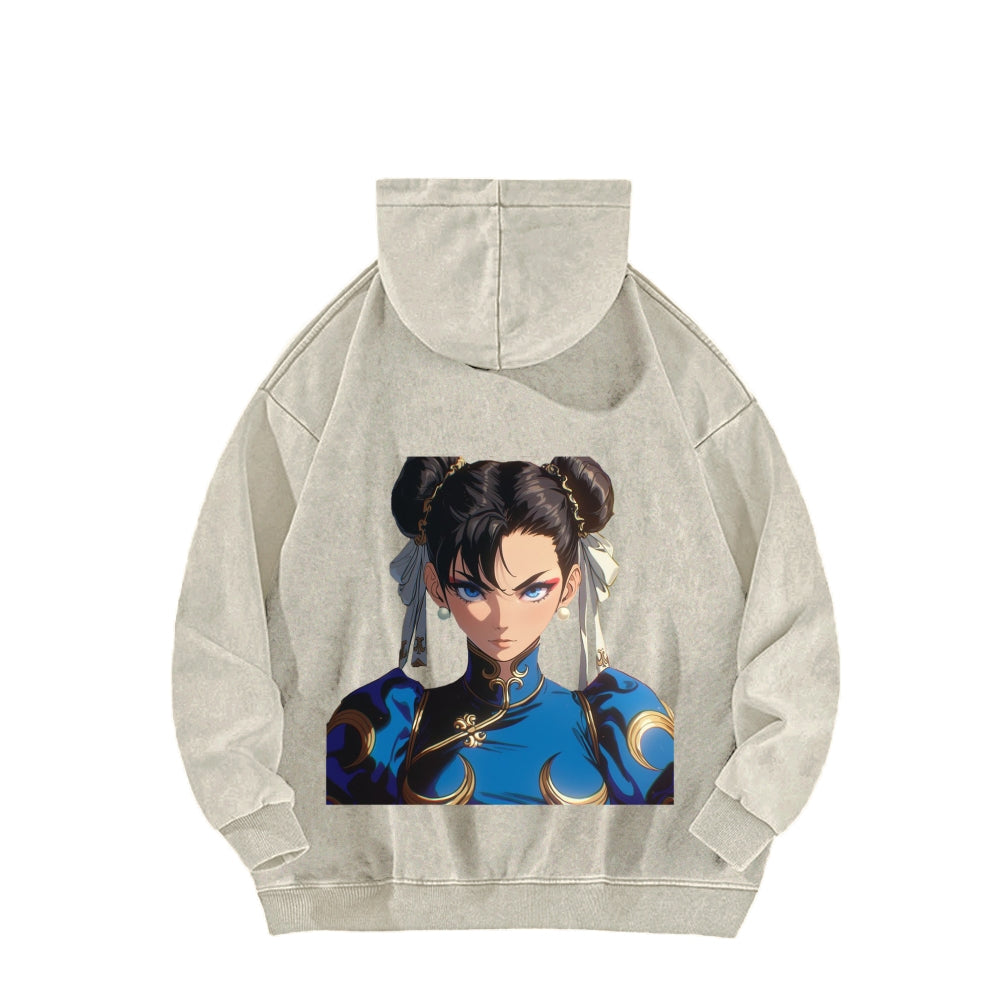 Fatal Fury CHUNLI  Unisex washed sweatshirts 2511016152
