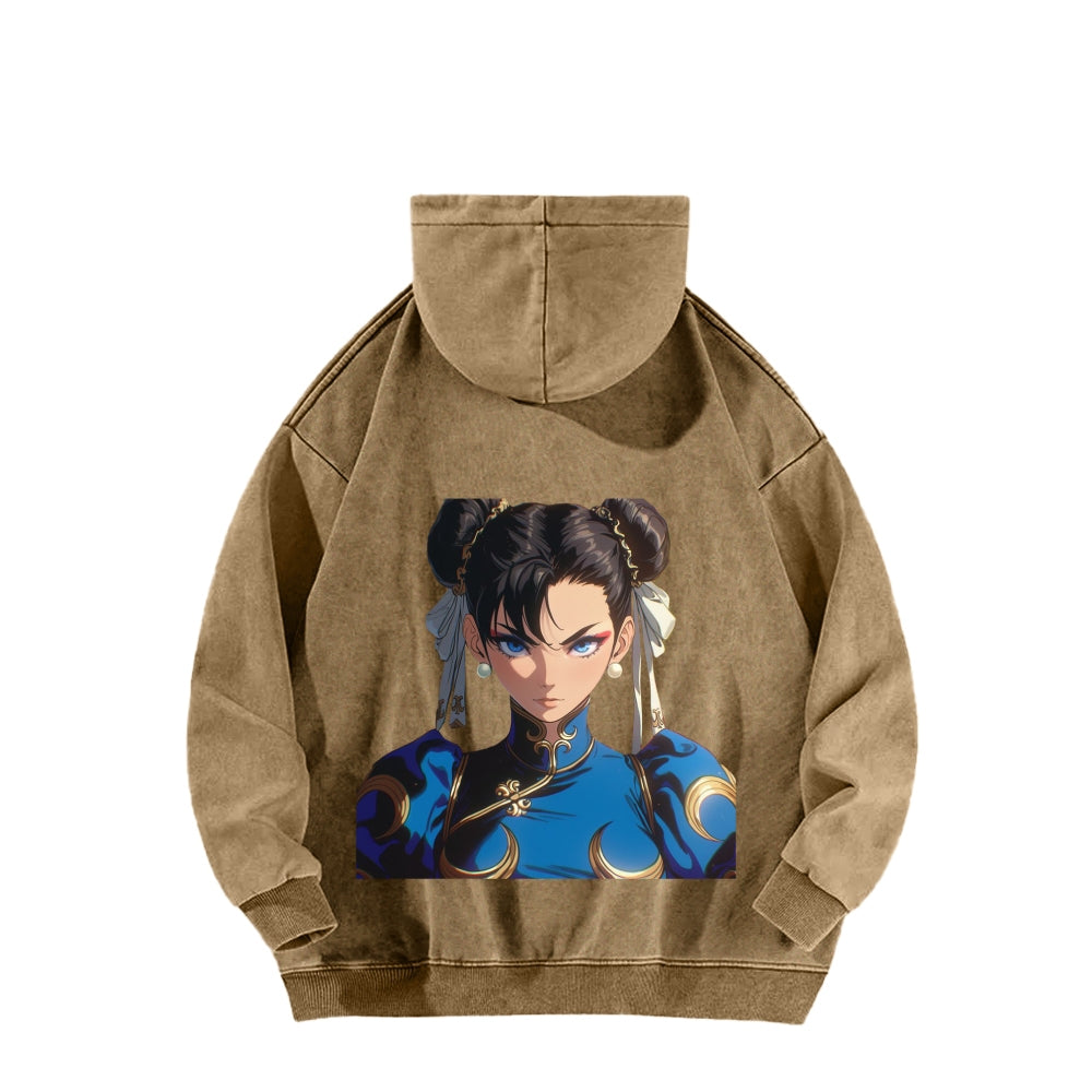 Fatal Fury CHUNLI  Unisex washed sweatshirts 2511016152
