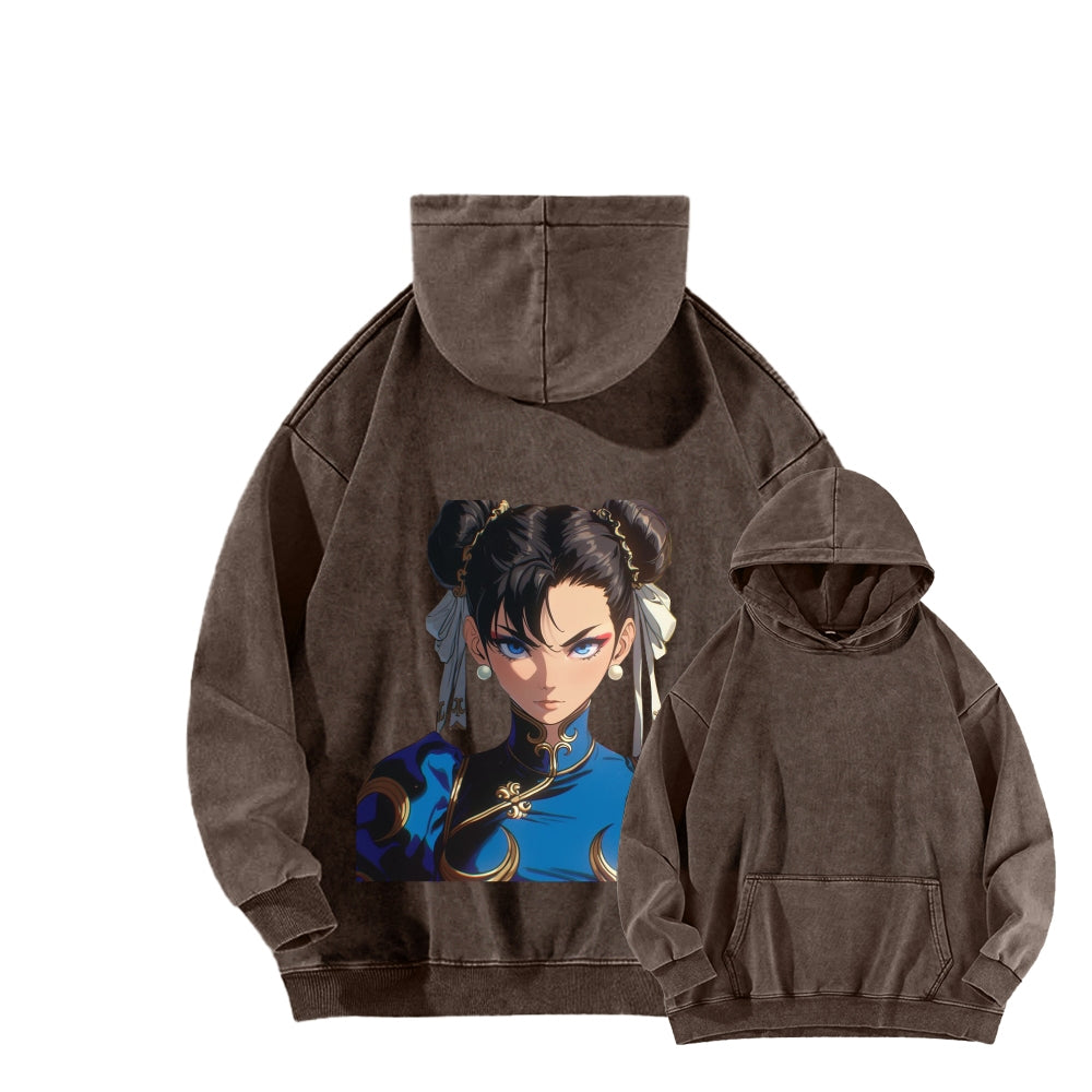Fatal Fury CHUNLI  Unisex washed sweatshirts 2511016152
