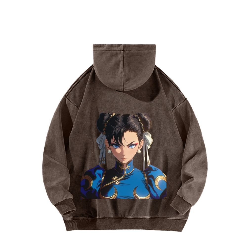 Fatal Fury CHUNLI  Unisex washed sweatshirts 2511016152