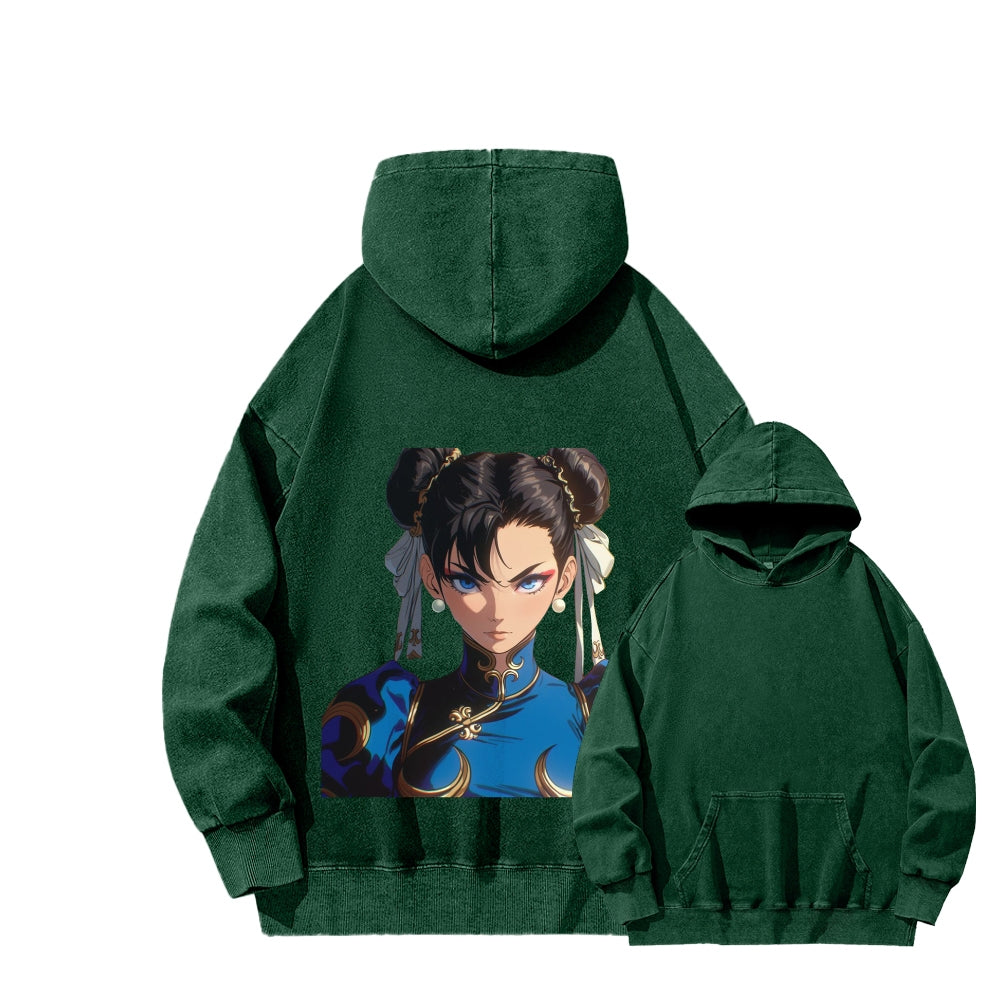Fatal Fury CHUNLI  Unisex washed sweatshirts 2511016152