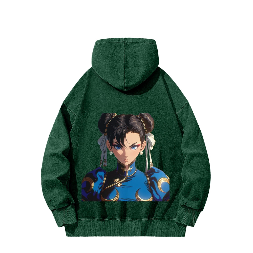 Fatal Fury CHUNLI  Unisex washed sweatshirts 2511016152