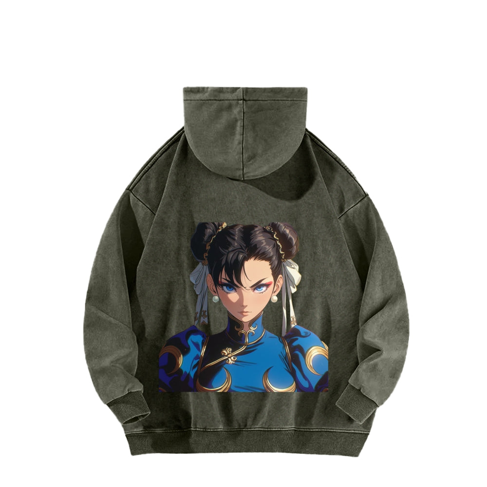 Fatal Fury CHUNLI  Unisex washed sweatshirts 2511016152