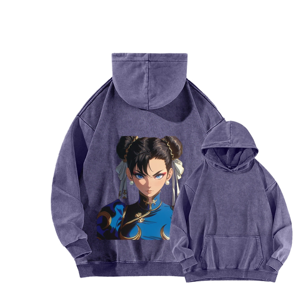 Fatal Fury CHUNLI  Unisex washed sweatshirts 2511016152