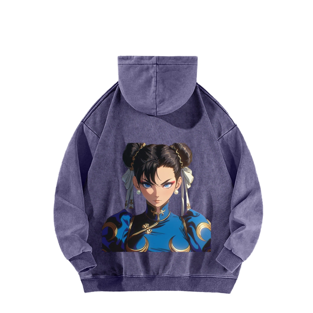 Fatal Fury CHUNLI  Unisex washed sweatshirts 2511016152