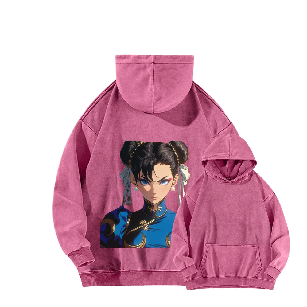 Fatal Fury CHUNLI  Unisex washed sweatshirts 2511016152