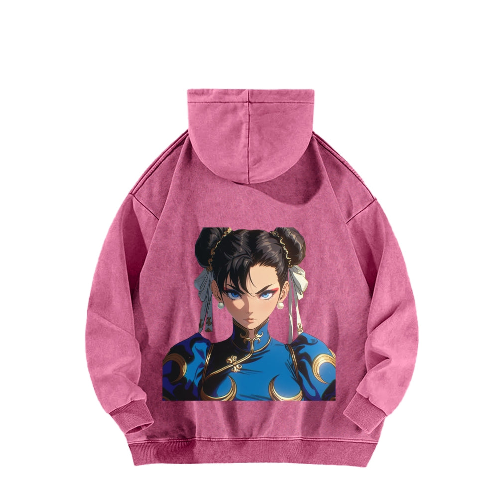 Fatal Fury CHUNLI  Unisex washed sweatshirts 2511016152